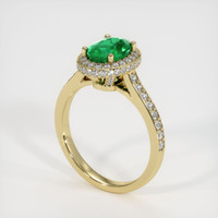 1.21 Ct. Emerald Ring, 18K Yellow Gold 2