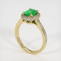 0.94 Ct. Emerald Ring, 18K Yellow Gold 2