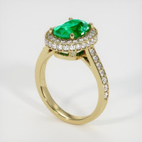 1.37 Ct. Emerald Ring, 18K Yellow Gold 2