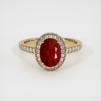 1.54 Ct. Ruby Ring, 18K Yellow Gold 1