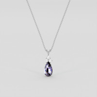 5.18 Ct. Bi Color (Peacock) Tanzanite Pendant, Platinum 950 1