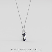 5.18 Ct. Bi Color (Peacock) Tanzanite Pendant, Platinum 950 2