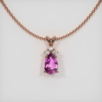 1.70 Ct. Purplish Pink Sapphire Pendant, 14K Rose Gold 1