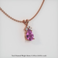 1.70 Ct. Purplish Pink Sapphire Pendant, 14K Rose Gold 2