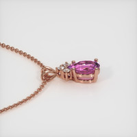 1.70 Ct. Purplish Pink Sapphire Pendant, 14K Rose Gold 3