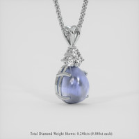 4.81 Ct. Blue Flash Moonstone Pendant, 14K White Gold 2
