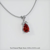 1.01 Ct. Ruby Pendant, 14K White Gold 2