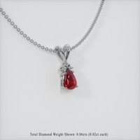 1.01 Ct. Ruby Pendant, 14K White Gold 2