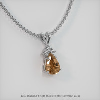 1.27 Ct. Padparadscha Sapphire Pendant, 14K White Gold 2