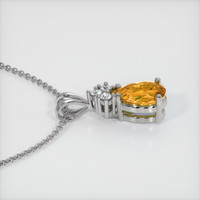 1.40 Ct. Orangish Yellow Sapphire Pendant, 14K White Gold 3