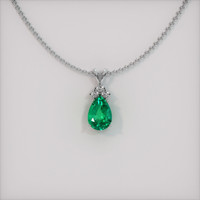 2.28 Ct. Emerald  Pendant - 18K White Gold