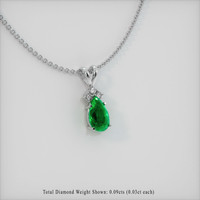 1.07 Ct. Emerald  Pendant - 18K White Gold