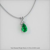 1.64 Ct. Emerald  Pendant - 18K White Gold