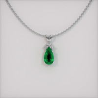 2.14 Ct. Emerald  Pendant - 18K White Gold
