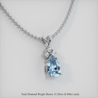 1.49 Ct. Gemstone Pendant, 18K White Gold 2