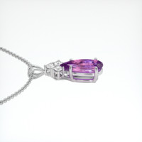 3.03 Ct. Purplish Pink Sapphire Pendant, 18K White Gold 3