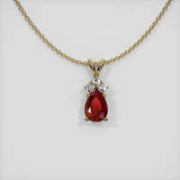 1.01 Ct. Ruby Pendant, 14K Yellow Gold 1