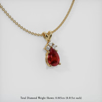 1.01 Ct. Ruby Pendant, 14K Yellow Gold 2