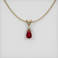 1.01 Ct. Ruby Pendant, 14K Yellow Gold 1