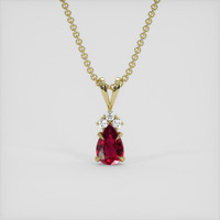 0.42 Ct. Ruby Pendant, 14K Yellow Gold 1