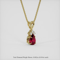 0.42 Ct. Ruby Pendant, 14K Yellow Gold 2