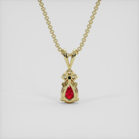 0.42 Ct. Ruby Pendant, 14K Yellow Gold 4