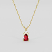 0.34 Ct. Ruby Pendant, 14K Yellow Gold 1
