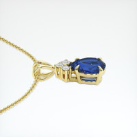 0.83 Ct. Blue Sapphire Pendant, 14K Yellow Gold 3