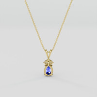0.89 Ct. Purplish Blue Sapphire Pendant, 14K Yellow Gold 4