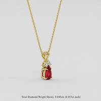 0.34 Ct. Ruby Pendant, 18K Yellow Gold 2