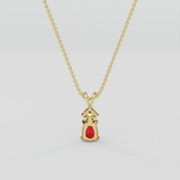0.34 Ct. Ruby Pendant, 18K Yellow Gold 3