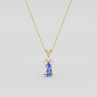 1.39 Ct. Blue Sapphire Pendant, 18K Yellow Gold 1