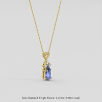 1.39 Ct. Blue Sapphire Pendant, 18K Yellow Gold 2