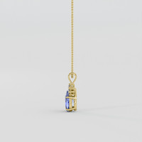 1.39 Ct. Blue Sapphire Pendant, 18K Yellow Gold 3