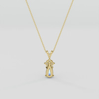 1.39 Ct. Blue Sapphire Pendant, 18K Yellow Gold 4