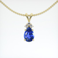 0.94 Ct. Blue Sapphire Pendant, 18K Yellow Gold 1