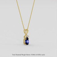 0.89 Ct. Purplish Blue Sapphire Pendant, 18K Yellow Gold 2