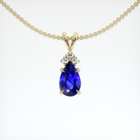 0.80 Ct. Blue Sapphire Pendant, 18K Yellow Gold 1