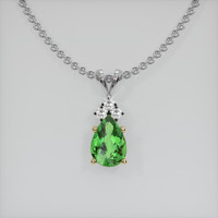 1.70 Ct. Tsavorite Garnet Pendant, 14K Yellow & White 1