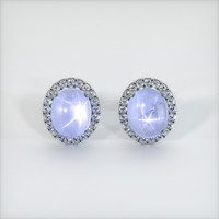 <span>10.77</span> <span class="tooltip-light">Ct.Tw.<span class="tooltiptext">Total Carat Weight</span></span> Purplish Blue Sapphire Earrings, Platinum 950 1
