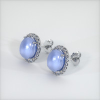 <span>10.77</span> <span class="tooltip-light">Ct.Tw.<span class="tooltiptext">Total Carat Weight</span></span> Purplish Blue Sapphire Earrings, Platinum 950 2