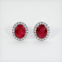 Ruby Earrings 4.15 Ct.Tw.Total Carat Weight Platinum 950 Preview