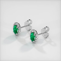 Pave Emerald Earrings 0.48 Ct.Tw.Total Carat Weight, Platinum 950 Preview