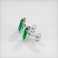 <span>2.22</span>&nbsp;<span class="tooltip-light">Ct.Tw.<span class="tooltiptext">Total Carat Weight</span></span> Emerald Earrings, Platinum 950 3