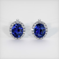 <span>4.56</span>&nbsp;<span class="tooltip-light">Ct.Tw.<span class="tooltiptext">Total Carat Weight</span></span> Sapphire Earrings, Platinum 950 1