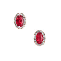 1.01 Ct.Tw. Ruby Earrings, 14K Rose Gold 1