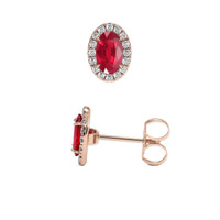 <span>1.01</span>&nbsp;<span class="tooltip-light">Ct.Tw.<span class="tooltiptext">Total Carat Weight</span></span> Ruby Earrings, 14K Rose Gold 2