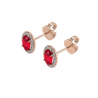 <span>1.01</span>&nbsp;<span class="tooltip-light">Ct.Tw.<span class="tooltiptext">Total Carat Weight</span></span> Ruby Earrings, 14K Rose Gold 3