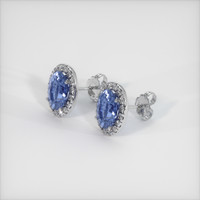 <span>3.15</span>&nbsp;<span class="tooltip-light">Ct.Tw.<span class="tooltiptext">Total Carat Weight</span></span> Sapphire Earrings, 14K White Gold 2