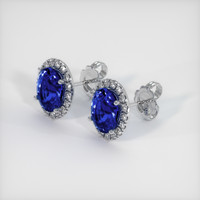 <span>4.56</span>&nbsp;<span class="tooltip-light">Ct.Tw.<span class="tooltiptext">Total Carat Weight</span></span> Sapphire Earrings, 14K White Gold 2